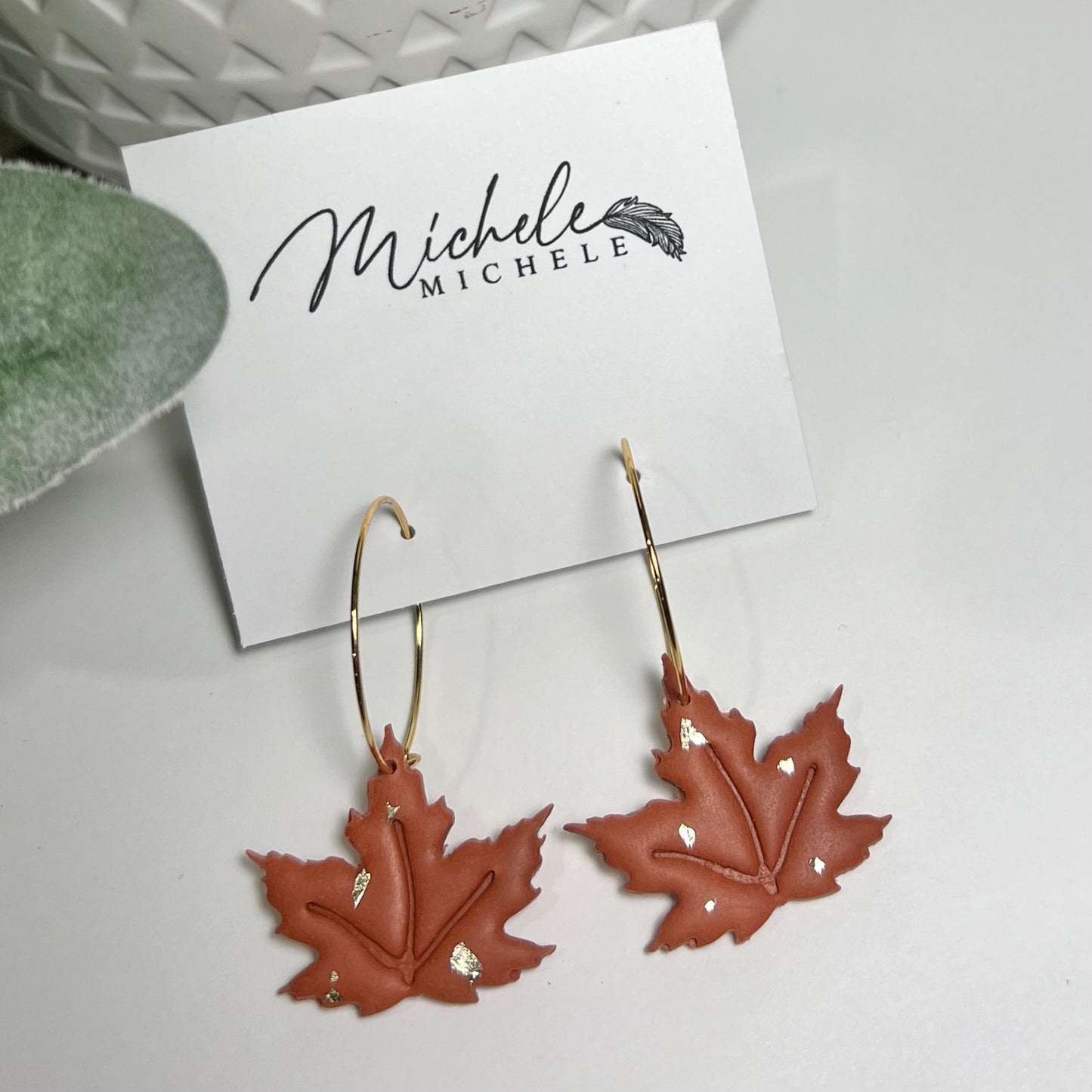 Maple Leaf Hoop Earrings