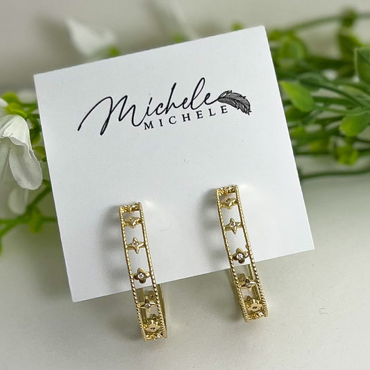 Filigree CZ Hoop Earrings