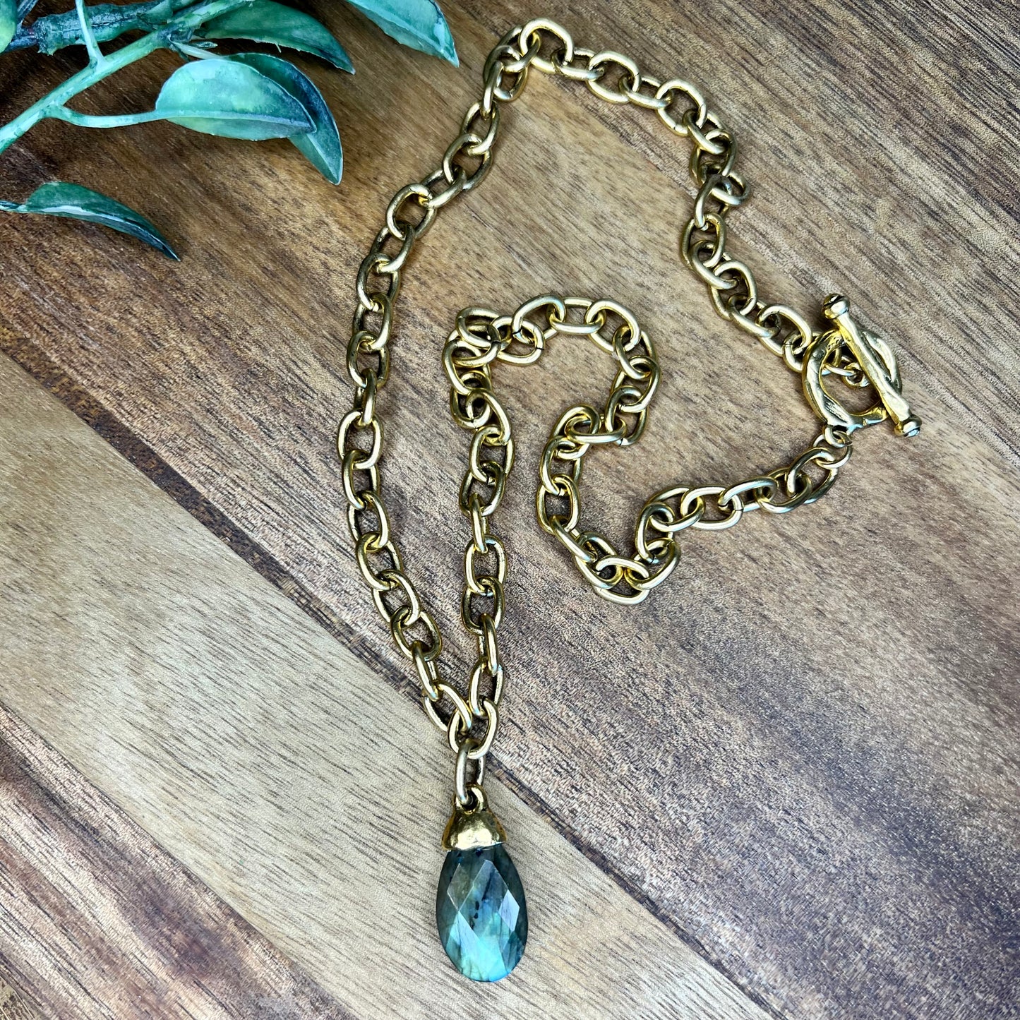 Gold Labradorite Necklace