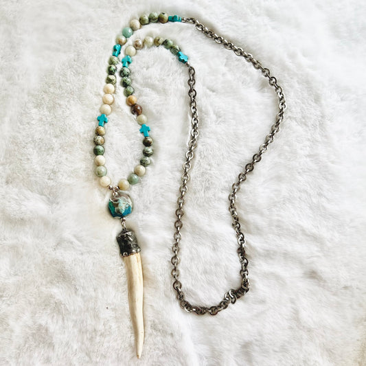 Beaded Antler Necklace