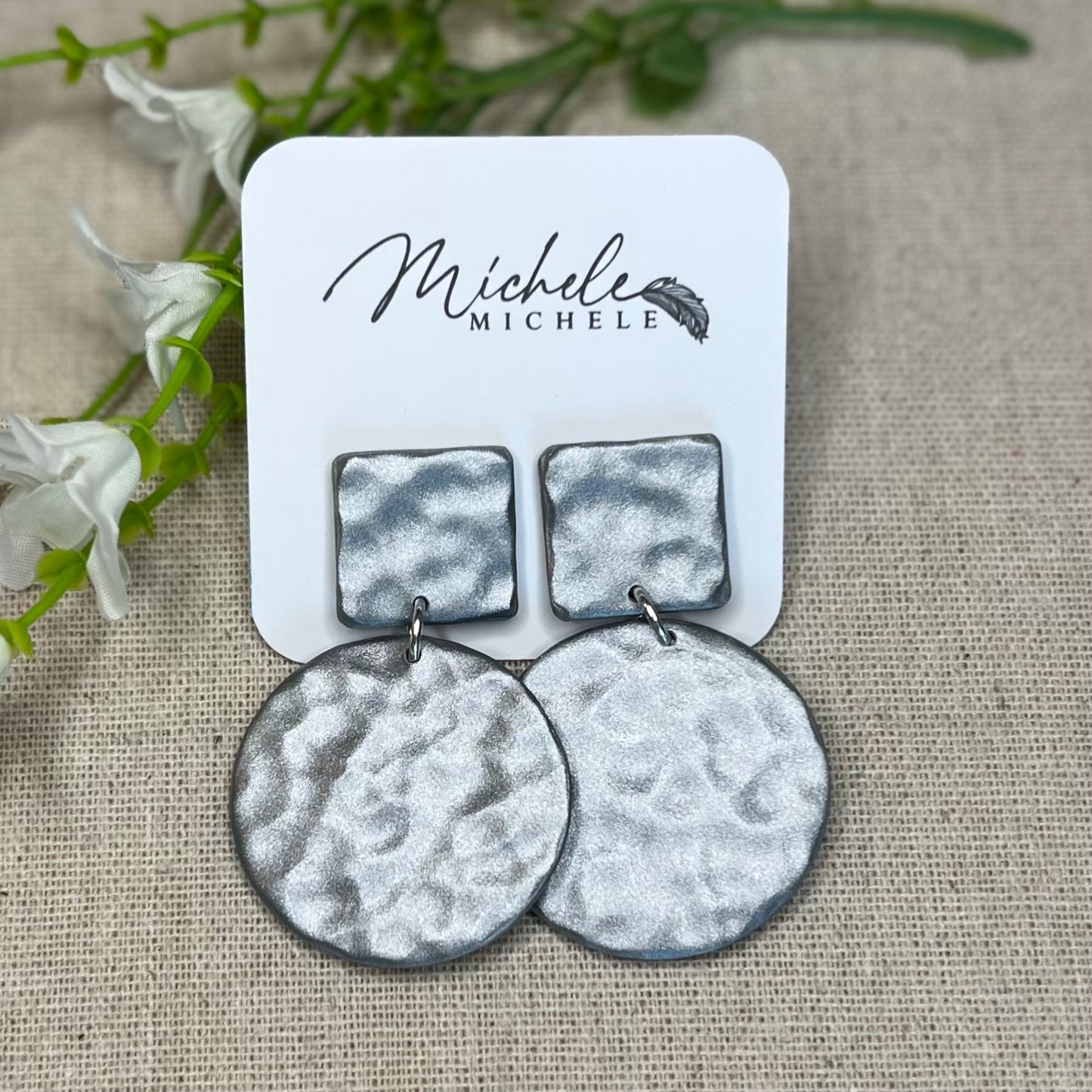 Hammered Disk Earrings