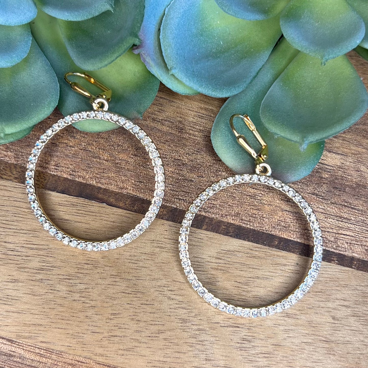 Golden Sparkle Hoop Earrings