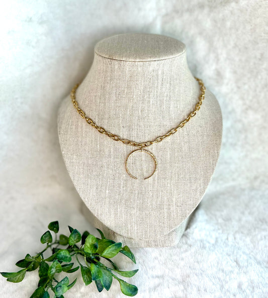 Gold Crescent Necklace