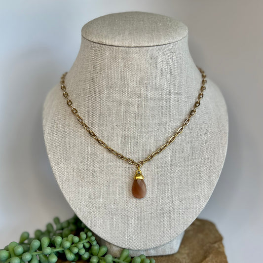 Gold Moonstone Necklace